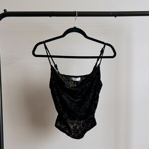 UO Black Floral Sheer Camisole